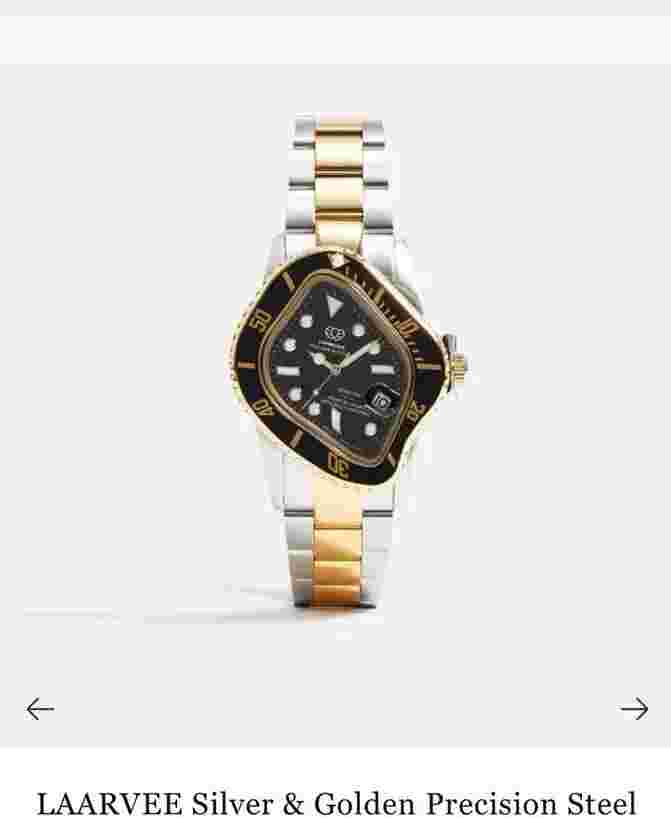 laarvee Silver & Golden Precision Steel watch  (limited)