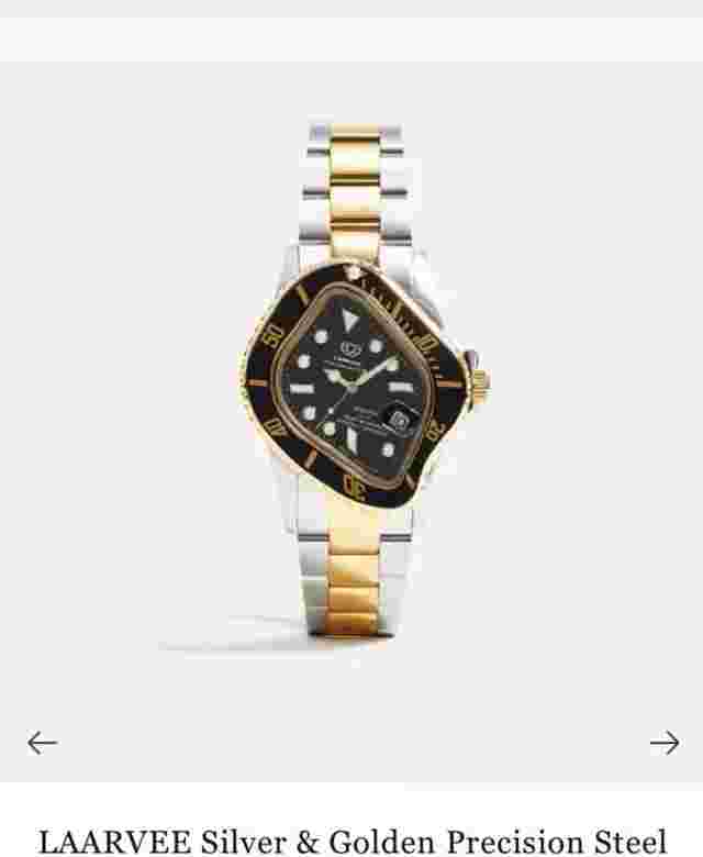 laarvee Silver & Golden Precision Steel watch  (limited)