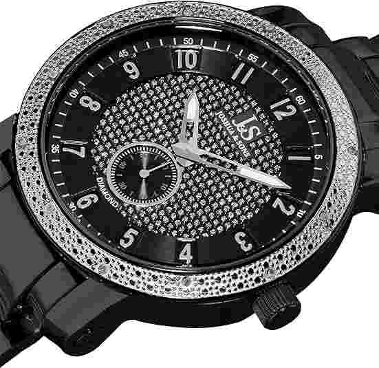 Joshua & Sons Men's Js-20-bk Stainless Stee L12 Diamond Bracelet Watch