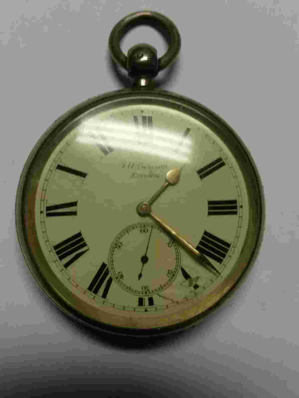 POCKET WATCH BEAUTIFUL JW BENSON THE LUDGATE LONDON SOLID SILVER STERLING 55MM