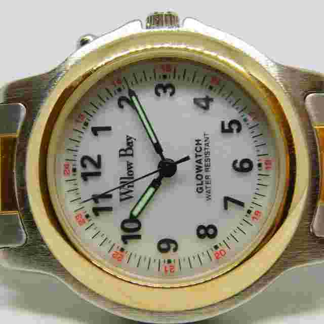 Willow Bay Glowatch Two Tone Quartz Analog Men's Watch Sz. 7 1/4"