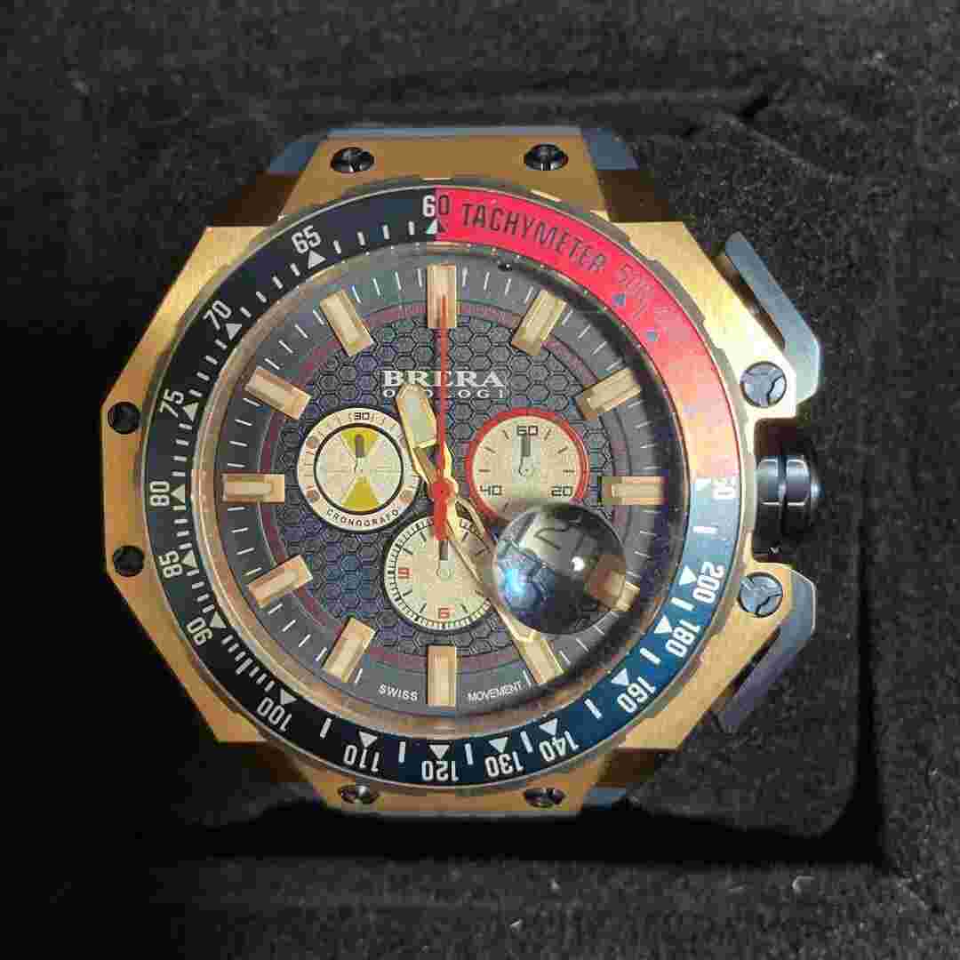 Watch Brera Orologi AE07 316L Stainless Steel Men's Quartz Navy x Gold