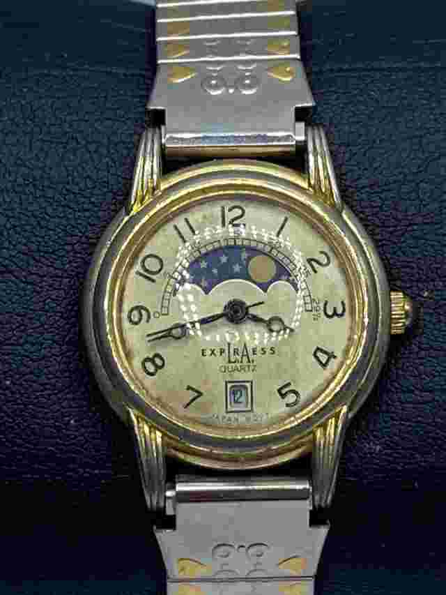 Vintage Women's L.A. Express LA Unique Moon Phase Stainless Steel Watch