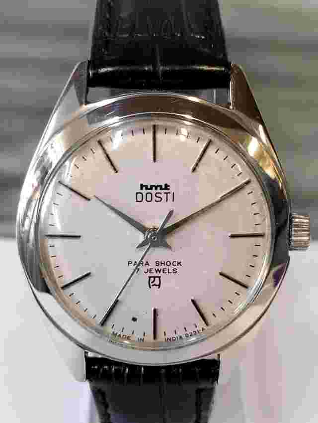 HMT DOSTI 17 JEWELS WINDING WHITE DIAL 051987 INDIA MEN'S FULL WORKING VINTAGE