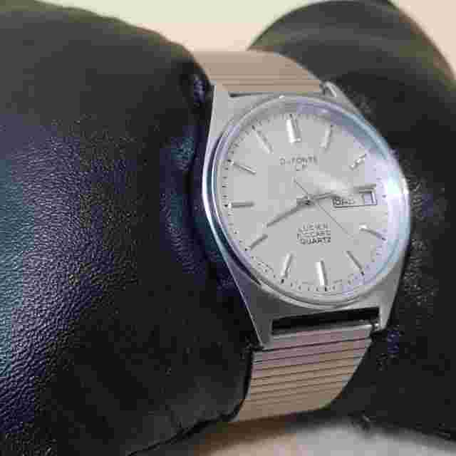 Vintage Dufonte Lucien Piccard Watch Day Date Stretch Band New Battery