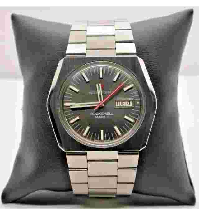 VINTAGE SETH THOMAS ROCKSHELL MARK 1 MENS WATCH BOX PAPERS TAG