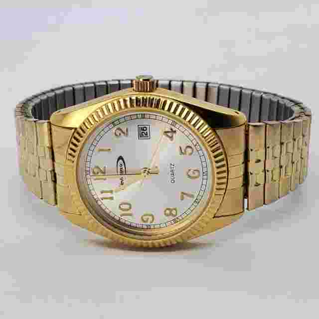 Nelsonic Men's Quartz Watch Ax-108 Sapphire Face Silvertone Bracelet Band -