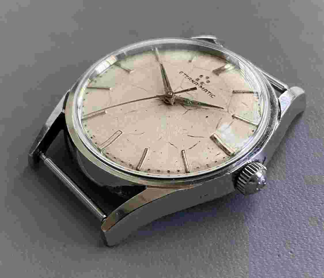 Vintage Eterna-Matic Cal. 1411 UD Automatic Stainless Steel Watch 34.5mm Working