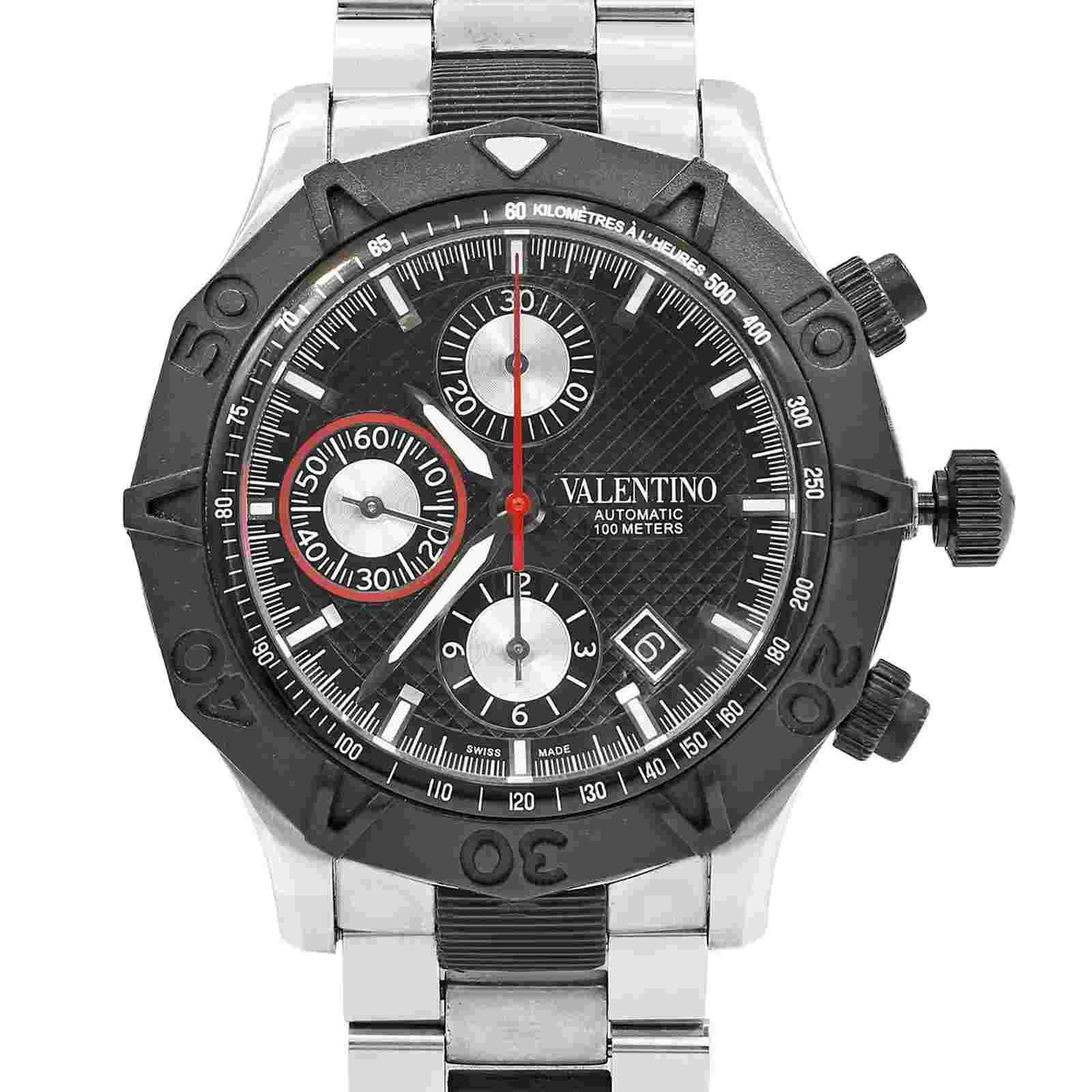 Valentino Steel Rubber Black Dial Automatic Mens Watch V40LCA9R909-S09R