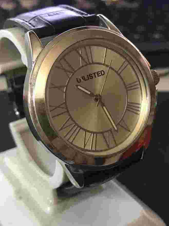 UNLISTED Large 45mm Silver Dial Quartz Men's Watch New Battery (#1138)