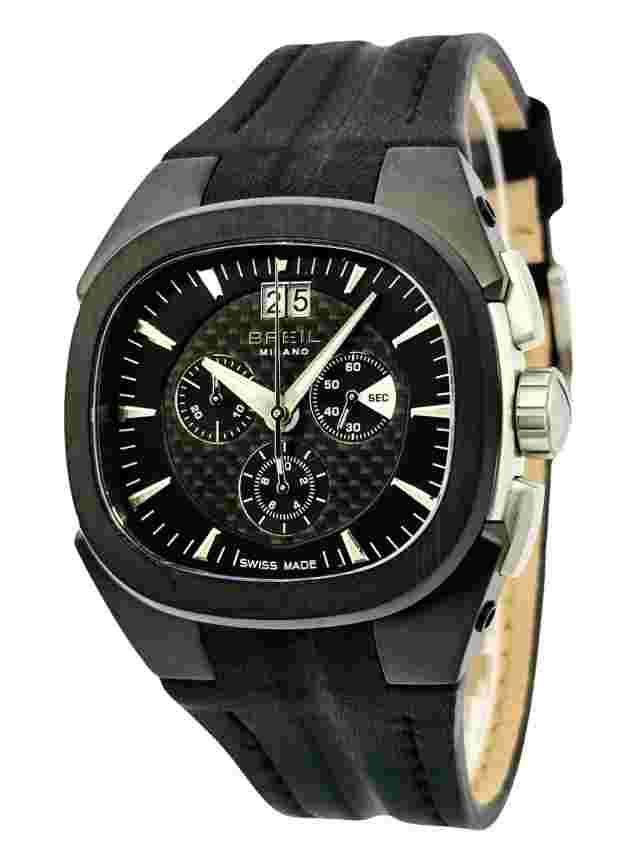Breil Milano BW0414 Eros Chronograph Black Leather Gunmetal StainlessSteel Watch