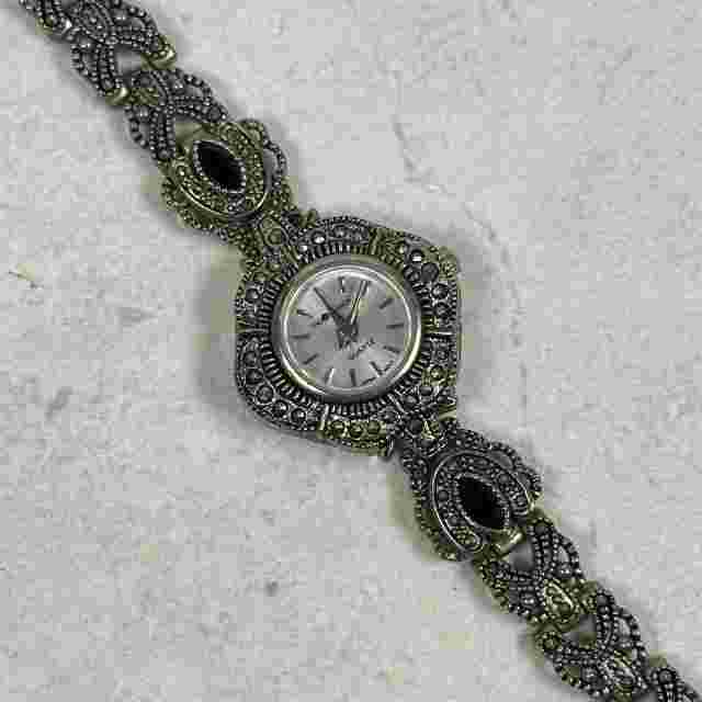 VTG Sag Harbor Watch Womens 23mm Marcasite Elegant Classic New Battery