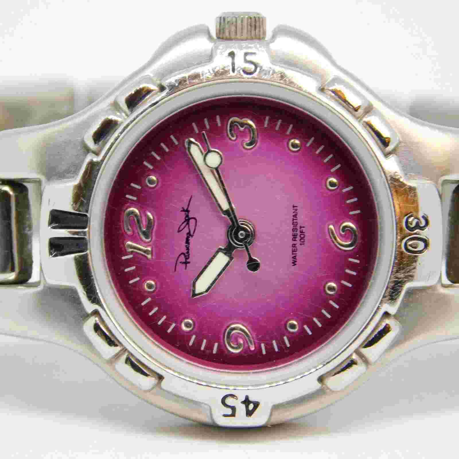 Panama Jack Silver Tone Quartz Analog Women's Watch Sz. 6 1/2" New Battery