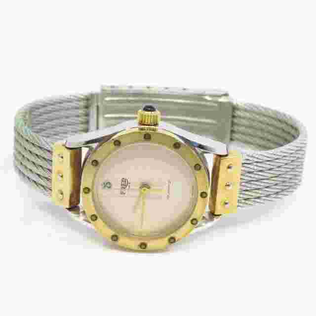NYJEWEL Fred 18k Gold & Stainless Steel Ladies Women Watch  Inner 6"