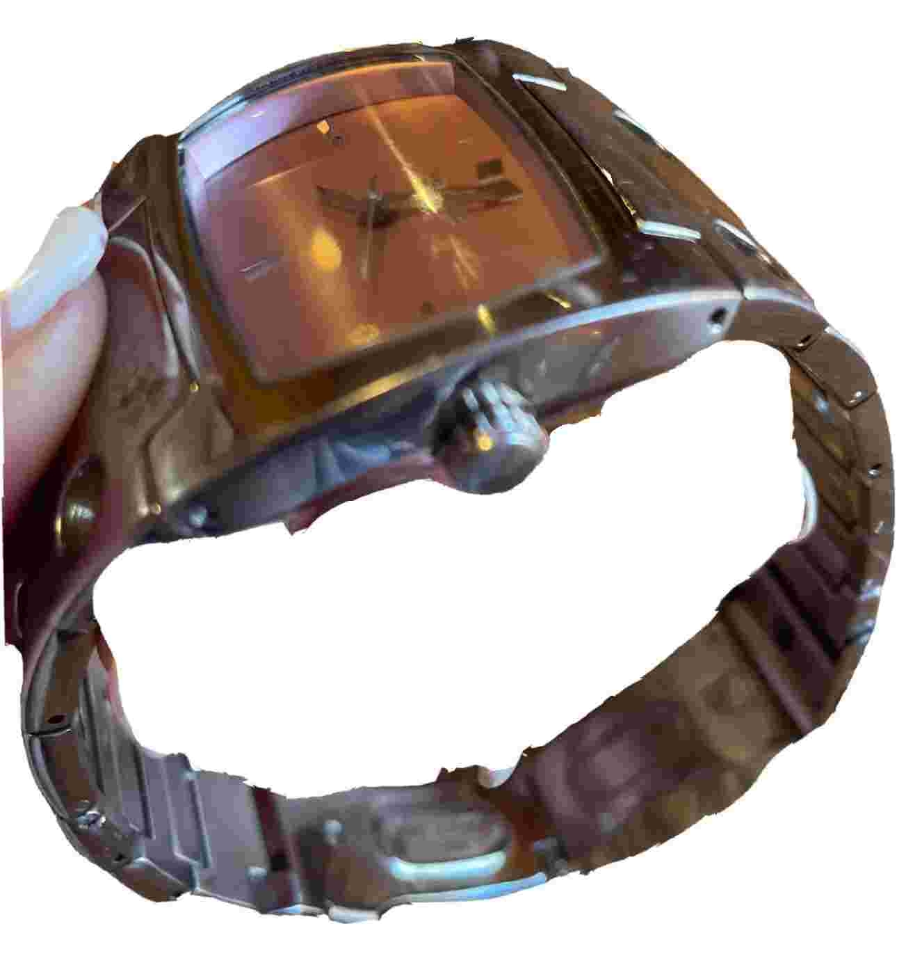 VESTAL Watch DESTROYER Steel/Purple USED(needs Batteries)