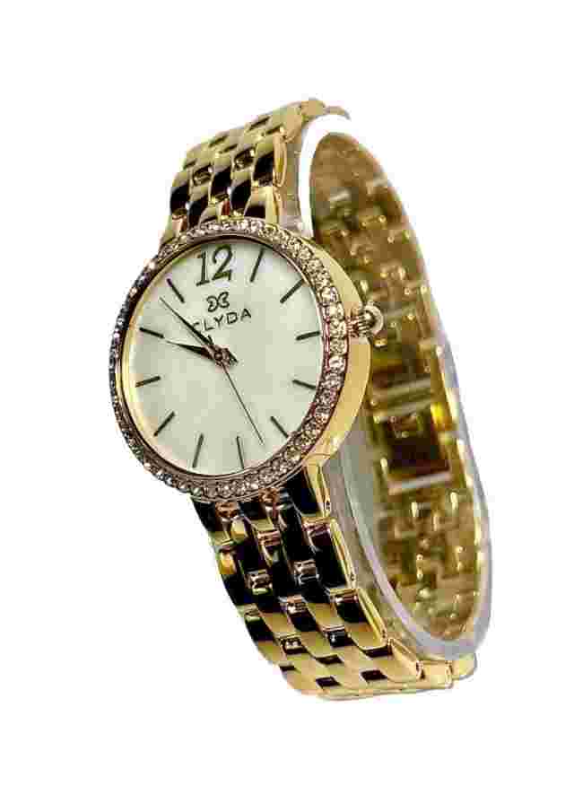Clyda Women’s Watch - Quartz Analog - White/Gold Dial - Gold Strap