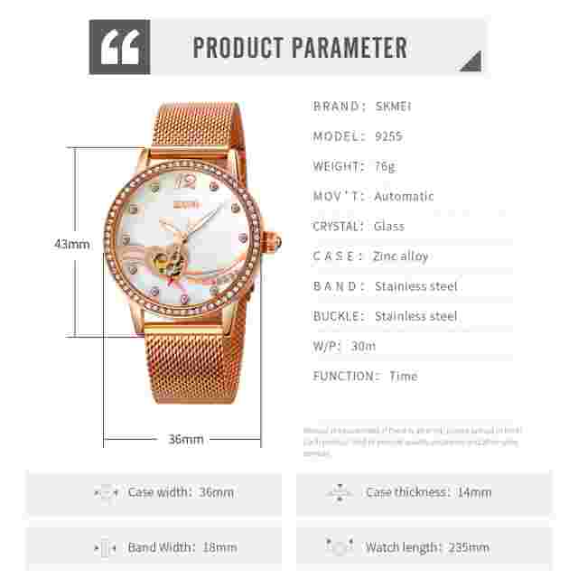 Women Wristwatch 30M Water Resistant Fashion Cute Round Analog Watches 9255