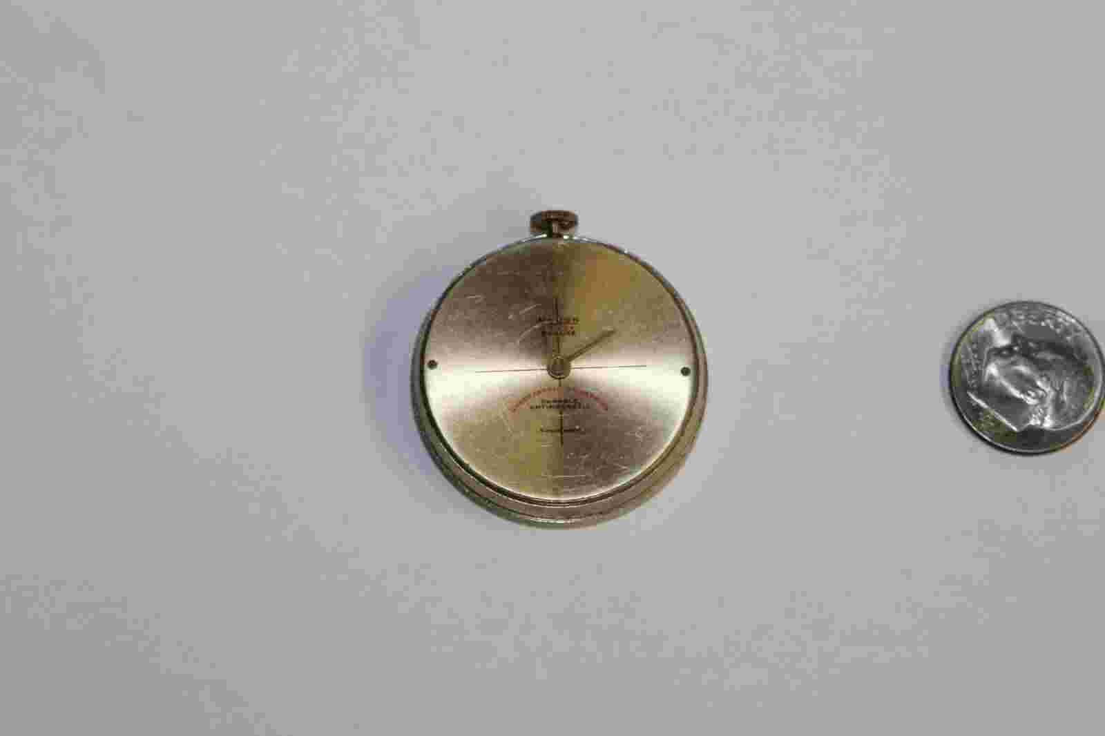 Vintage Estate Rouan Deluxe Swiss Made Antimagnetic Pocket Watch Gold Tone AS IS