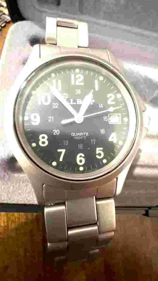 L.L.Bean Quartz military watch 85323XY-595- Stainless Steel - IT WORKS! (video)