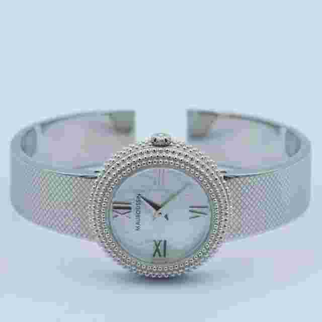 Mauboussin Quartz Women's Watch 33MM Steel Vintage Top Condition Mop Pearl RAR 2