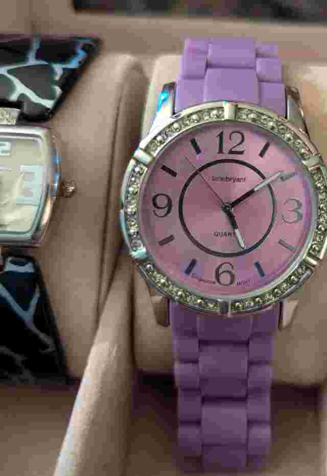 WORKING Lane Bryant And Geneva Silver Tone Dial Crystal Accent Silver Tone Watch