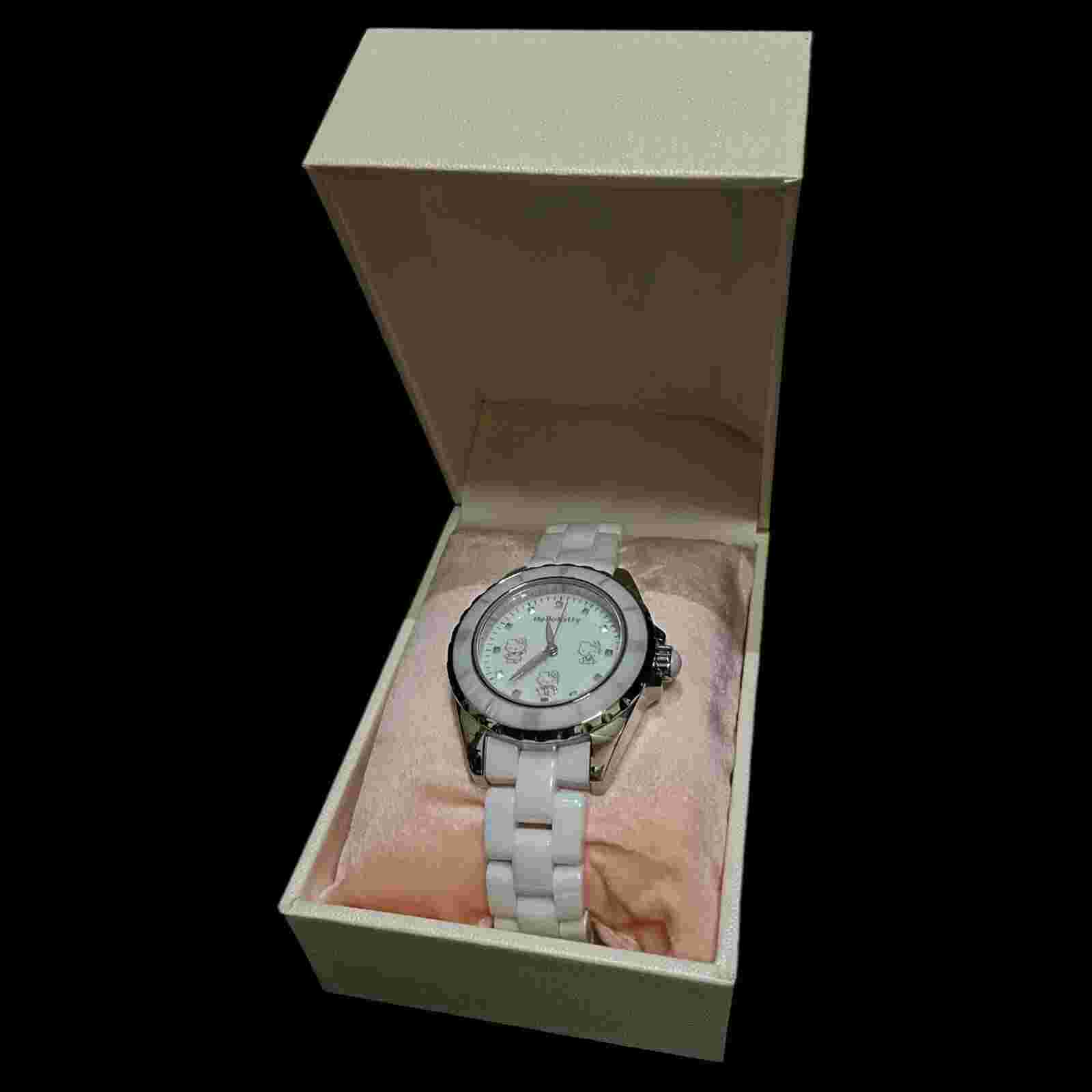 Sanrio Hello Kitty 35th Luxury White Ceramic Diamond Watch Limited to 5000 JP