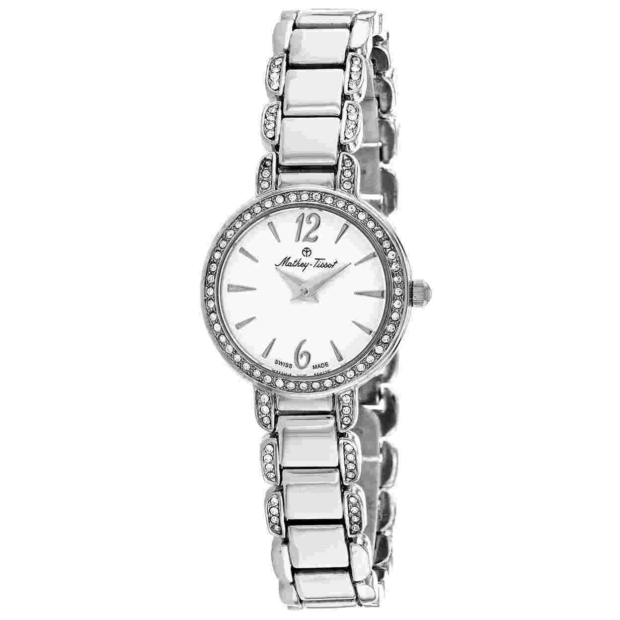 Mathey Tissot Womens Fleury White Dial Quartz Watch D6532AI Stainless Steel