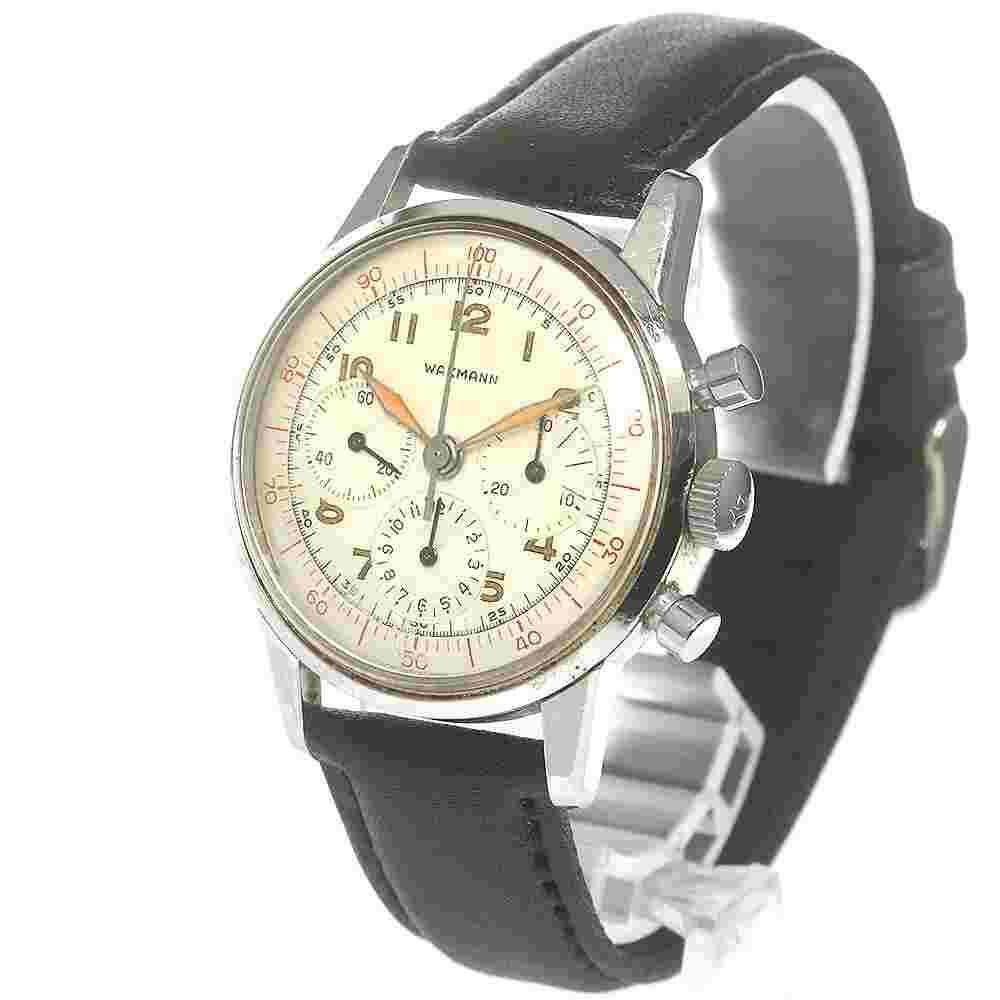 WAKMANN 2 Register 805-2 Chronograph cal.1281 Vintage Hand Winding Men's_862050