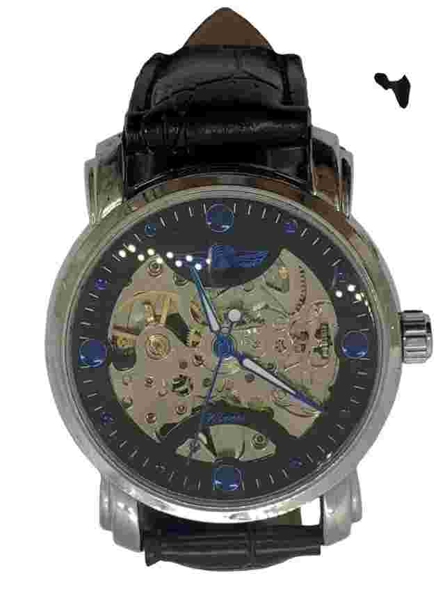 Winner Stainless Steel Men's Skeleton Watch (H005M)