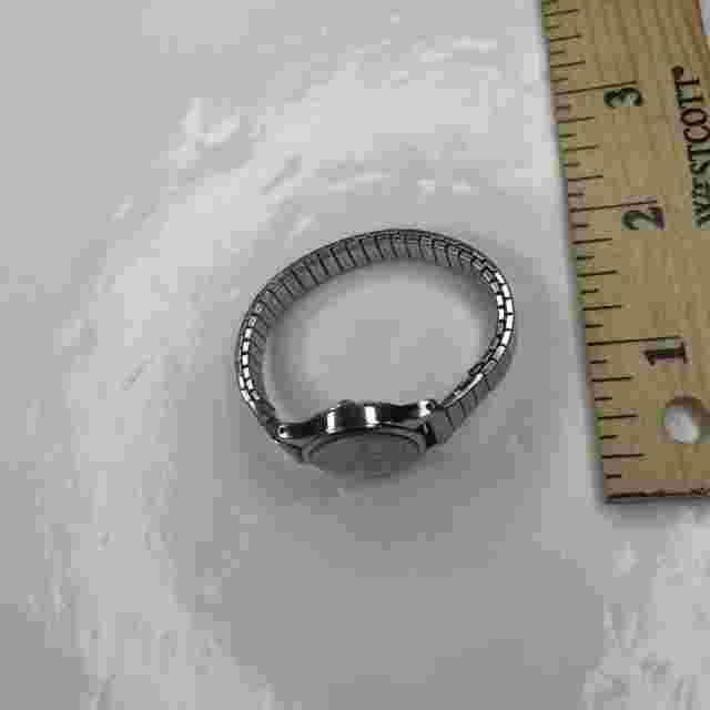 E Phasar Silver Ladies P S1 Y480 0240 Stretch Retro Watch Stainless Untested