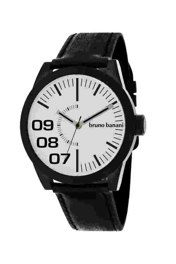 Bruno Banani Taras Gents BR26111W Men's Watch Leather Black Retro Look New