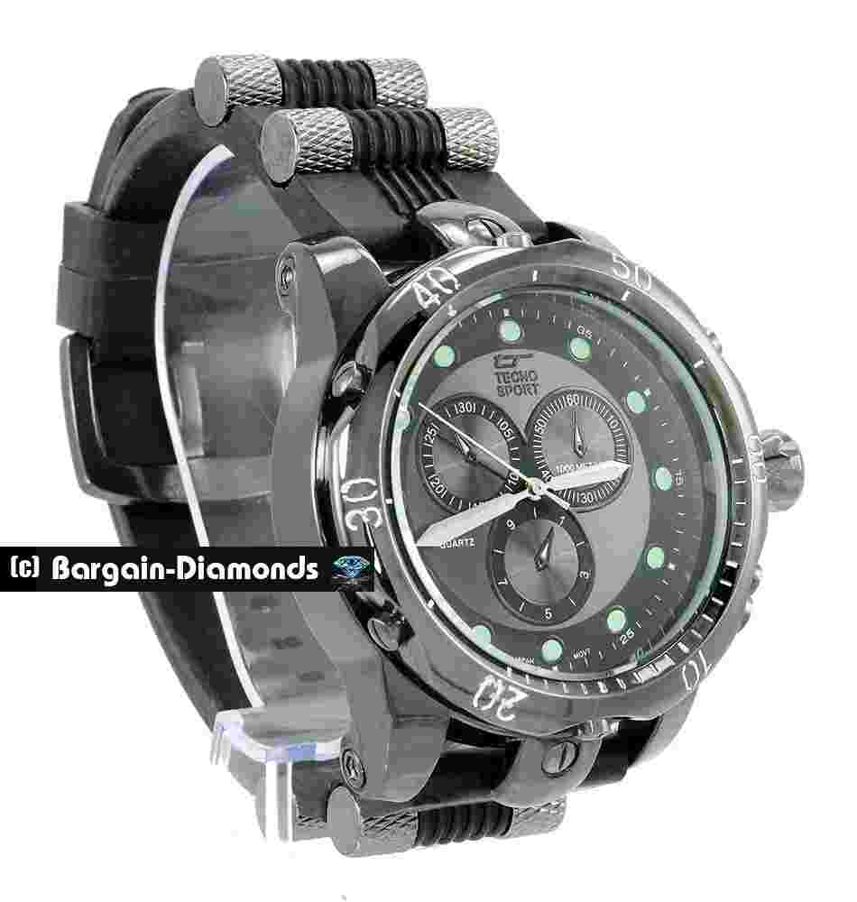 Mens Black Clubbing Watch Black Bezel Black Dial Bullet Strap Up to  9.5"