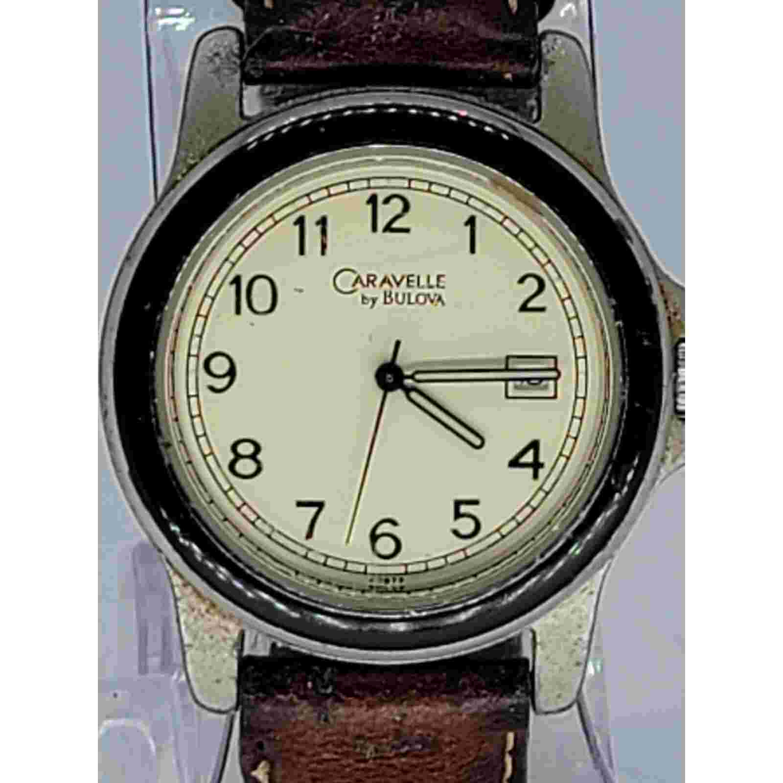 Vintage Caravelle 40B73 Mens Classic Silver Analog Quartz Watch