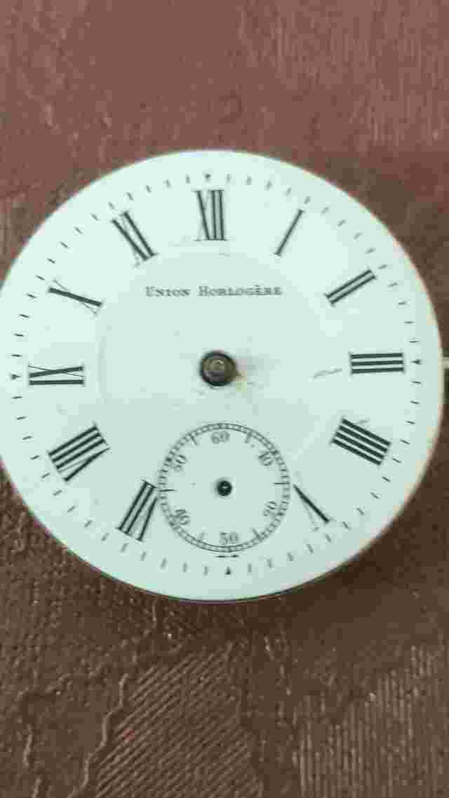Union Horlogere Gold Pocket Watch Movement 27 mm working