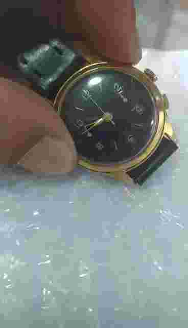 vintage swiss mechanic landeron 51 working 37MM chronograph black dial rare