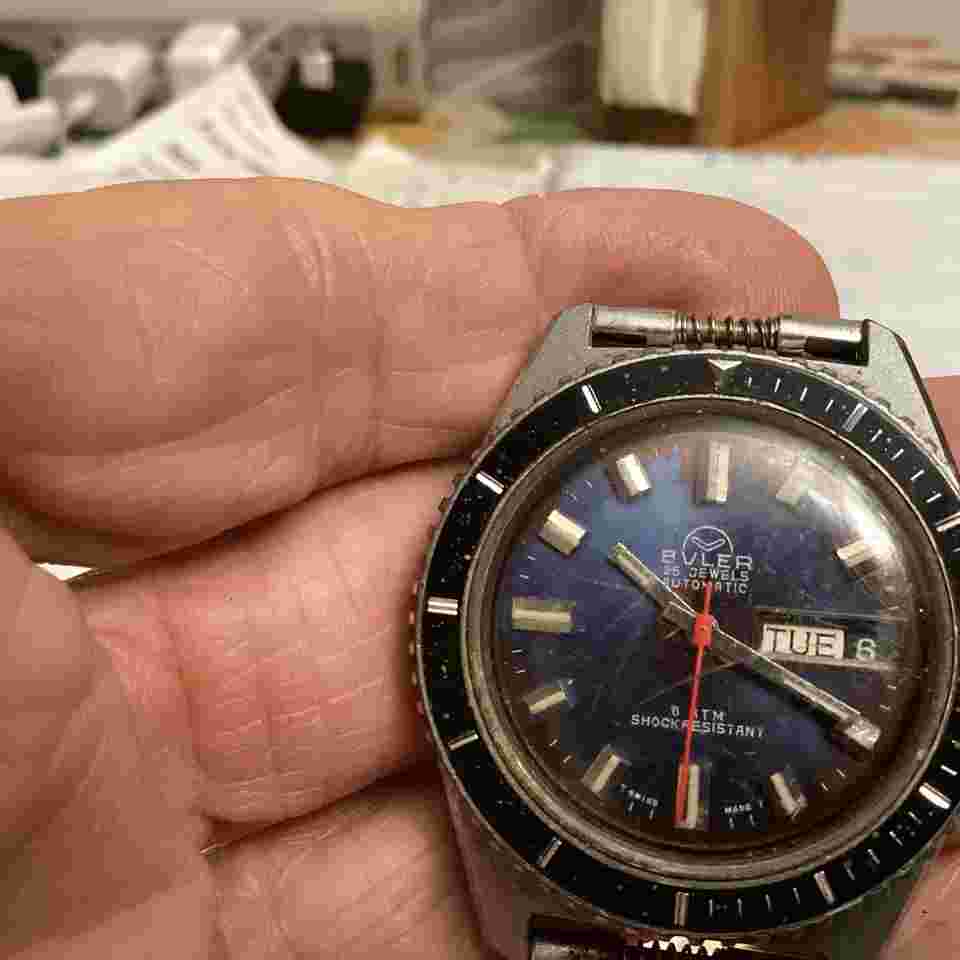 Vintage Buler Diver Automatic 1361 AC Rotating Bakelite Bezel