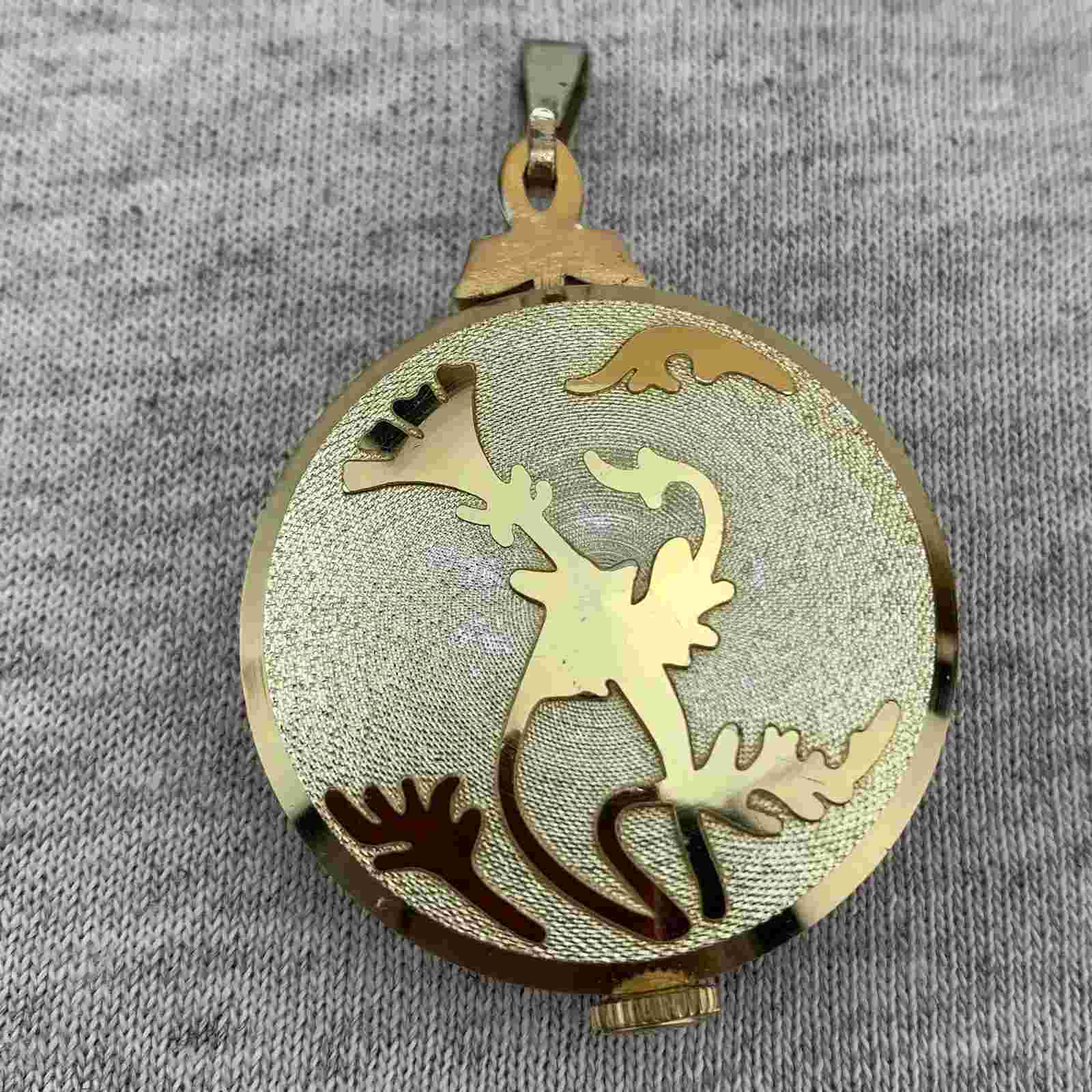 Vintage Pendant Watch Ladies Sheffield Swiss Floral Botanical Garden Gold Tone