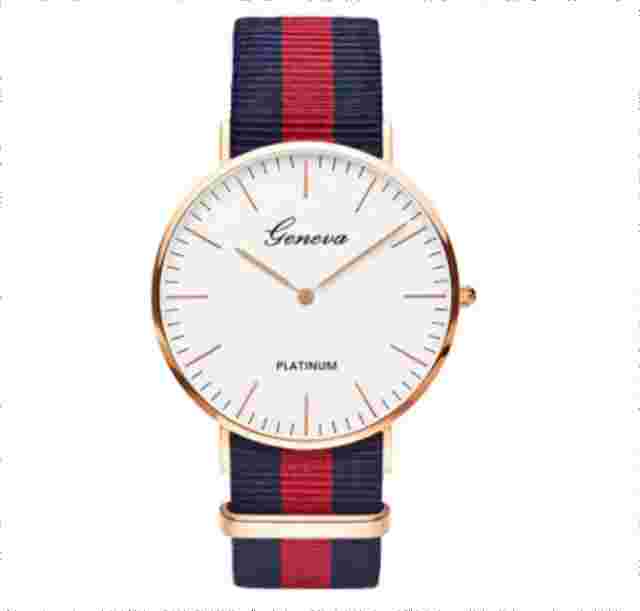 Classic Minimalistic Nylon Quartz Wrist Watch