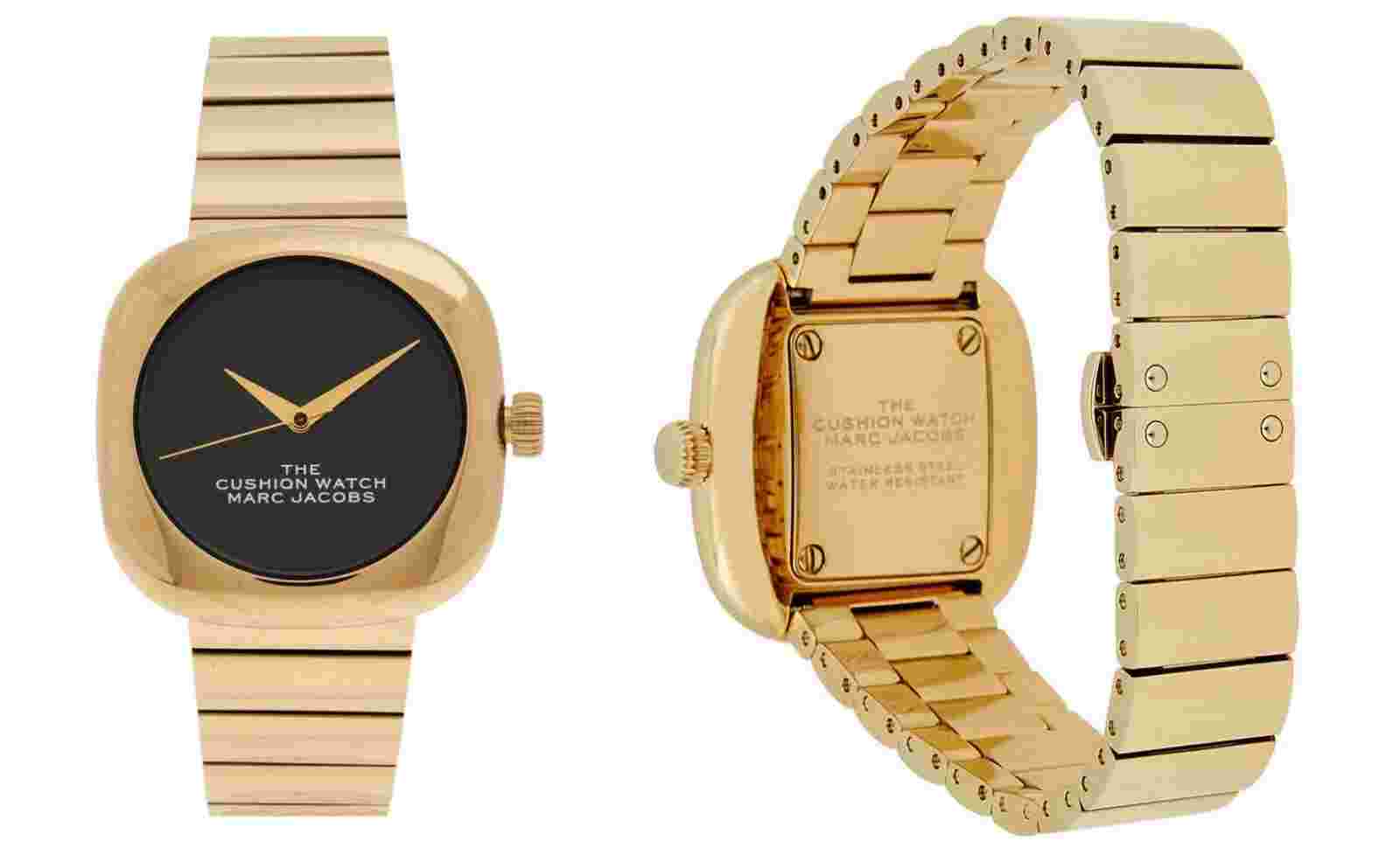 LUXURY LADIES WATCH MARC JACOBS THE CUSHION QUARTZ BLACK DIAL WATCH RRP £360