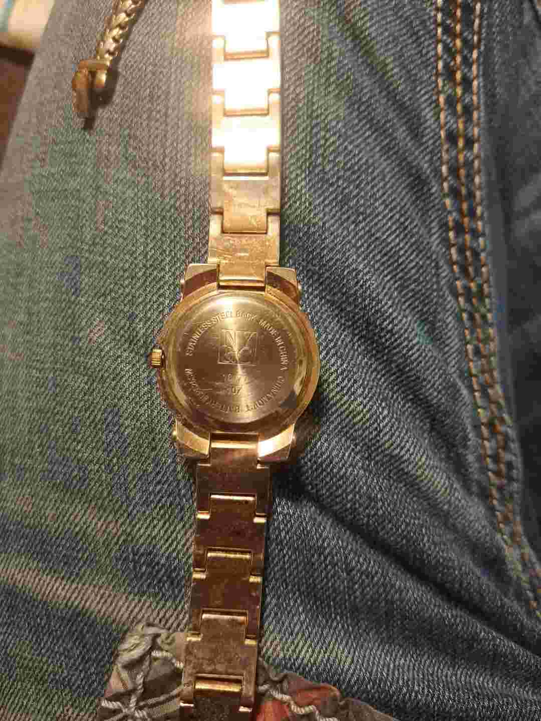 NY&C Rose Gold Tone Crystals Quartz Analog Women's Watch