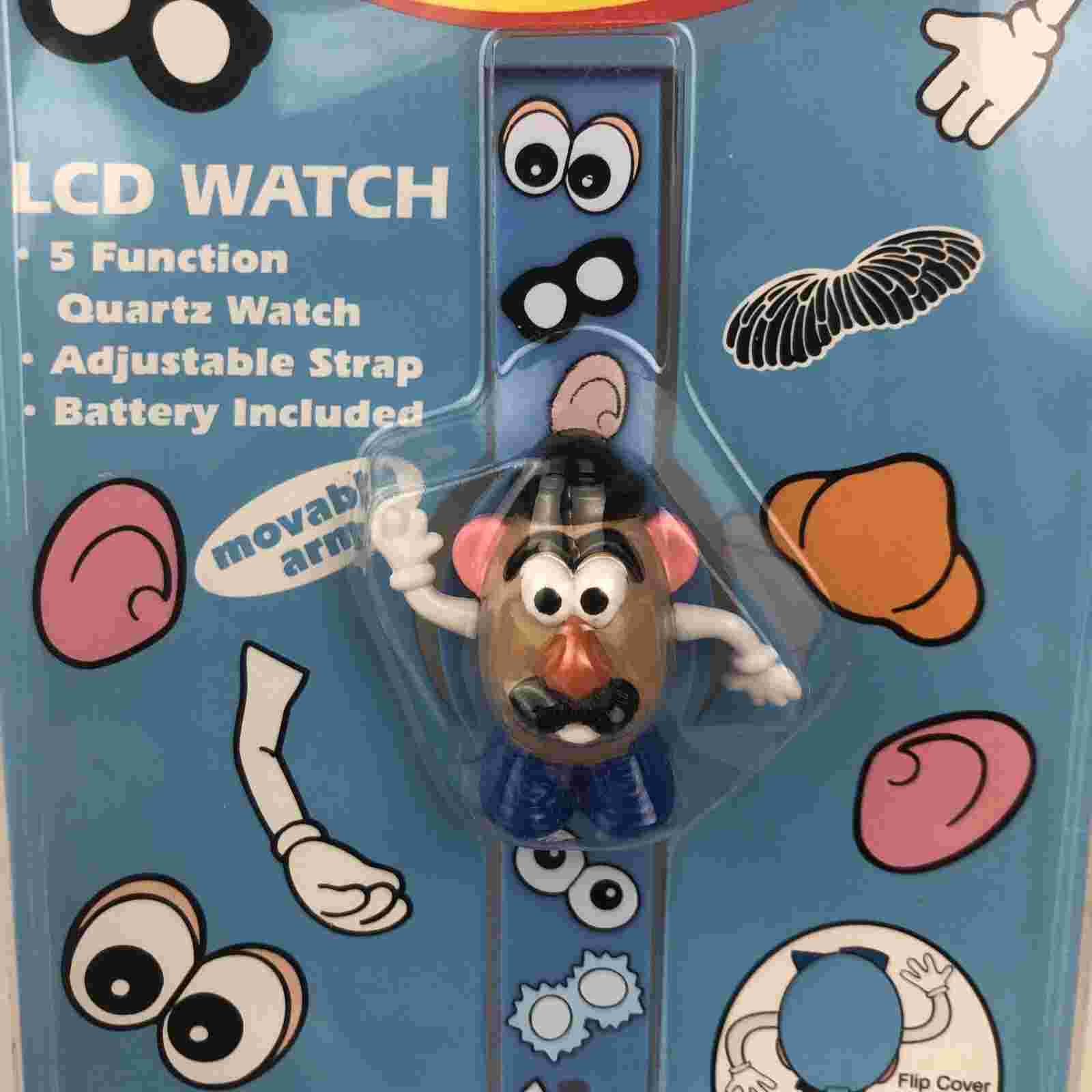 Vintage Mr Potato Head LCD Watch 1996 Flip Cover 5 Function Quartz Hasbro NEW