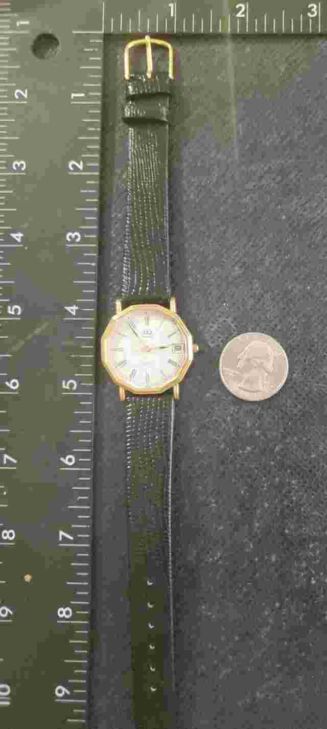 Vintage Jaz Paris Roman Date Dial,Rare Tetradecagon Case & New Lizard Band.