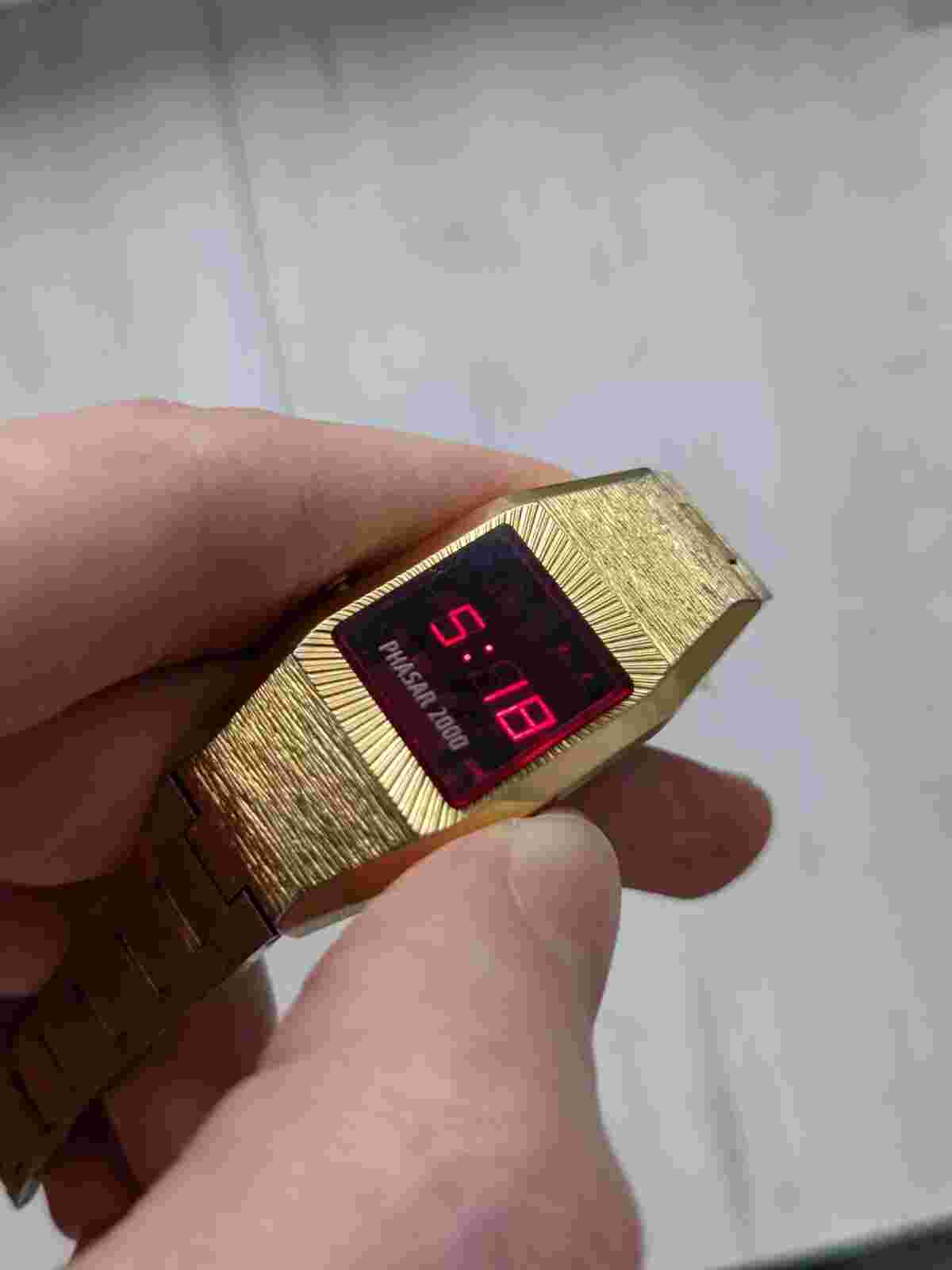 Vintage Phasar 2000 Women's Digital Quartz Dress Watch With Red LED Display,...