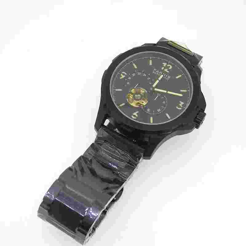 44mm Parnis Sapphire Crystal Miyota Automatic Men Watch PVD Black Case Bracelet