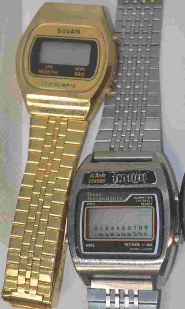 Vtg Lot of Mens LED Watches''SANYO''TEXAS INSTRUMENT''EST MOD DEP''GALA'' as is