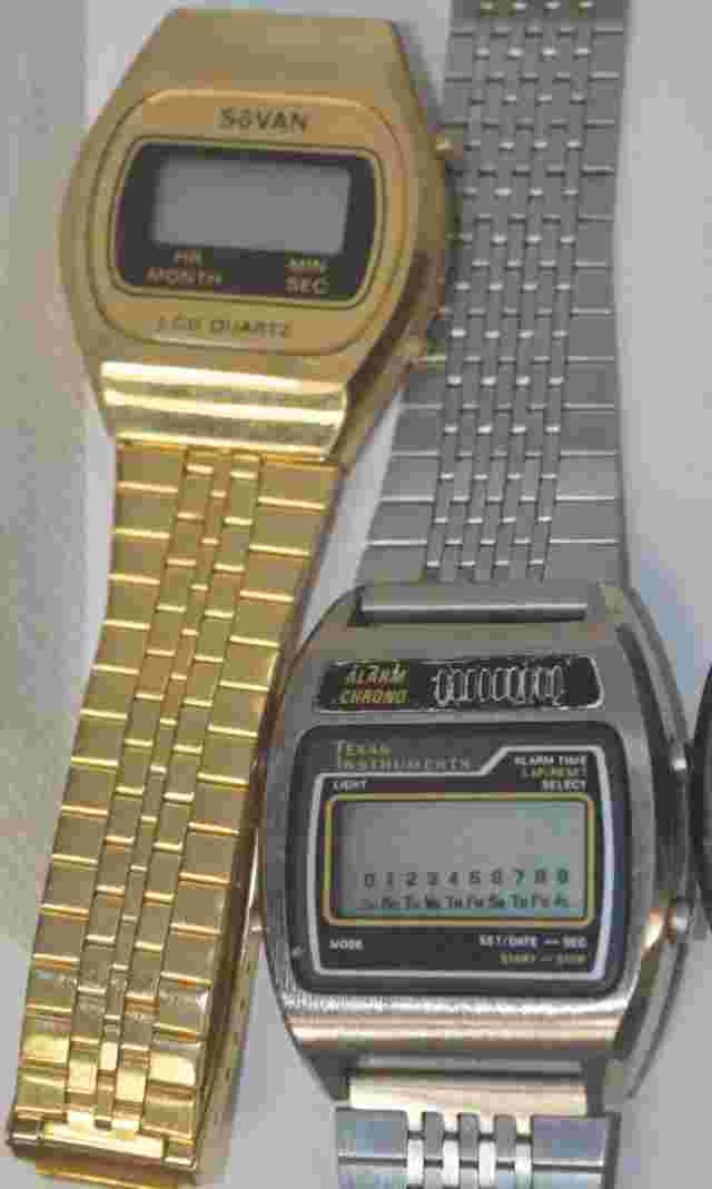 Vtg Lot of Mens LED Watches''SANYO''TEXAS INSTRUMENT''EST MOD DEP''GALA'' as is