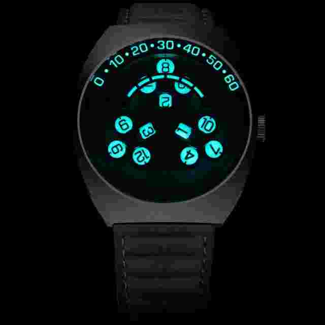 Xeric Scrambler Automatic Wandering Hour Aqua Gray Watch w/ Barton Silicone Band