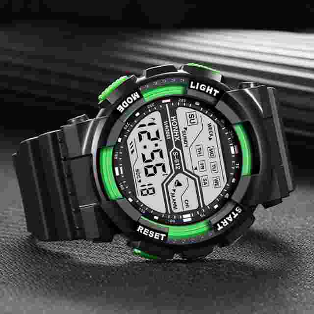 HONHX Waterproof Men Sports Electronic Watch Date LED Digital Quartz Wristwatch
