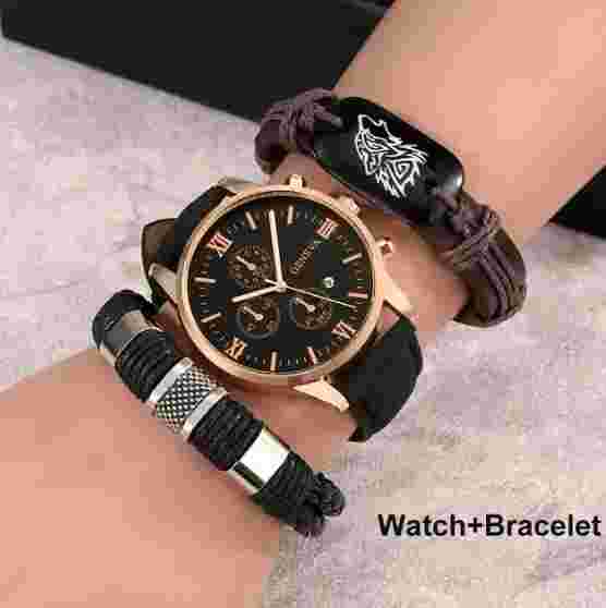 Watch for Men with Bracelet 3PCS Top Brand Luxury Men Original Gifts Quartz...