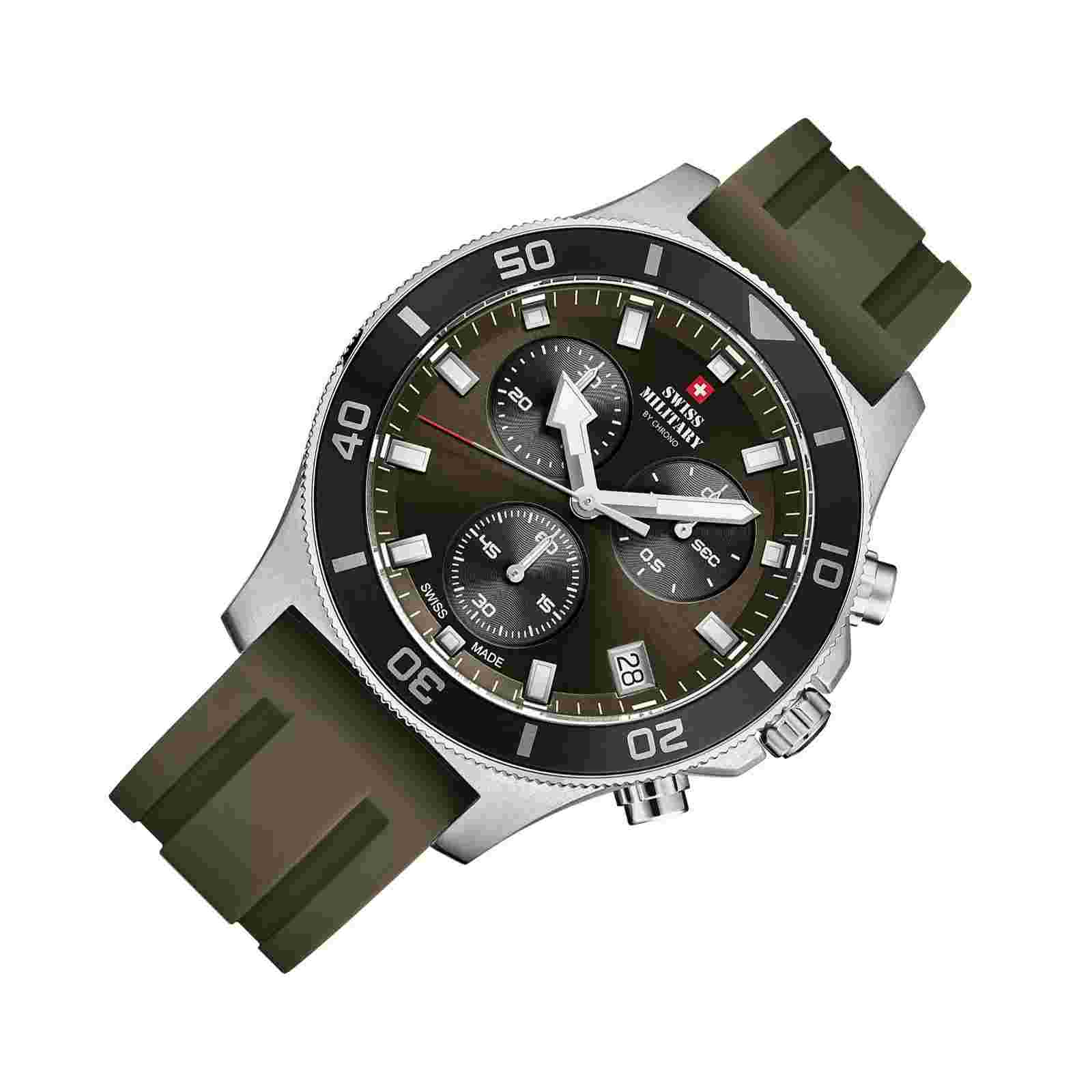 SWISS MILITARY SM34067.09 Swiss Sports Chronograph Green Rubber Men's Watch